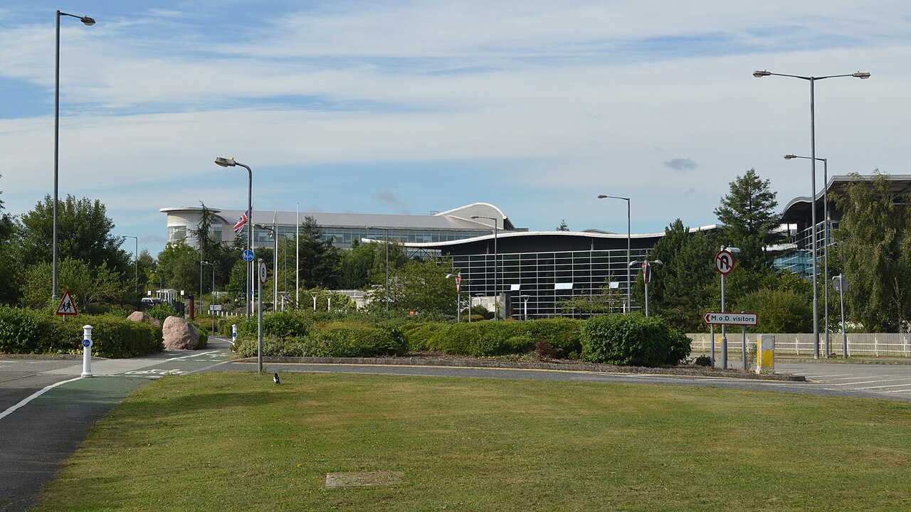 MoD Abbey Wood, approach to the visitor entrance.