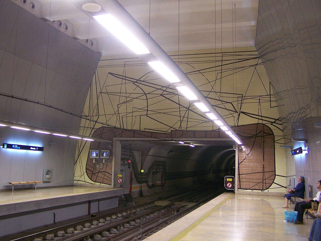Lisbon's metro station Alfornelos, blue line, Alfornelos, Portugal