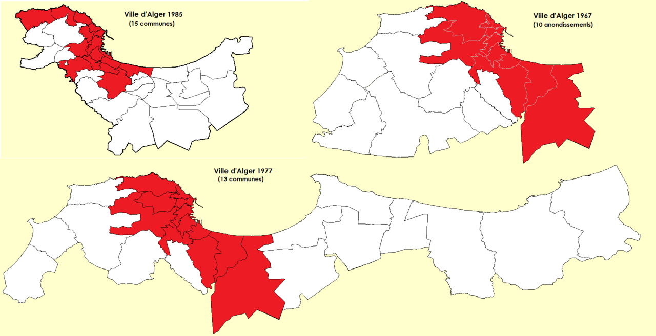 Evolution de la composition de la ville d'Alger entre 1959 et 1985
