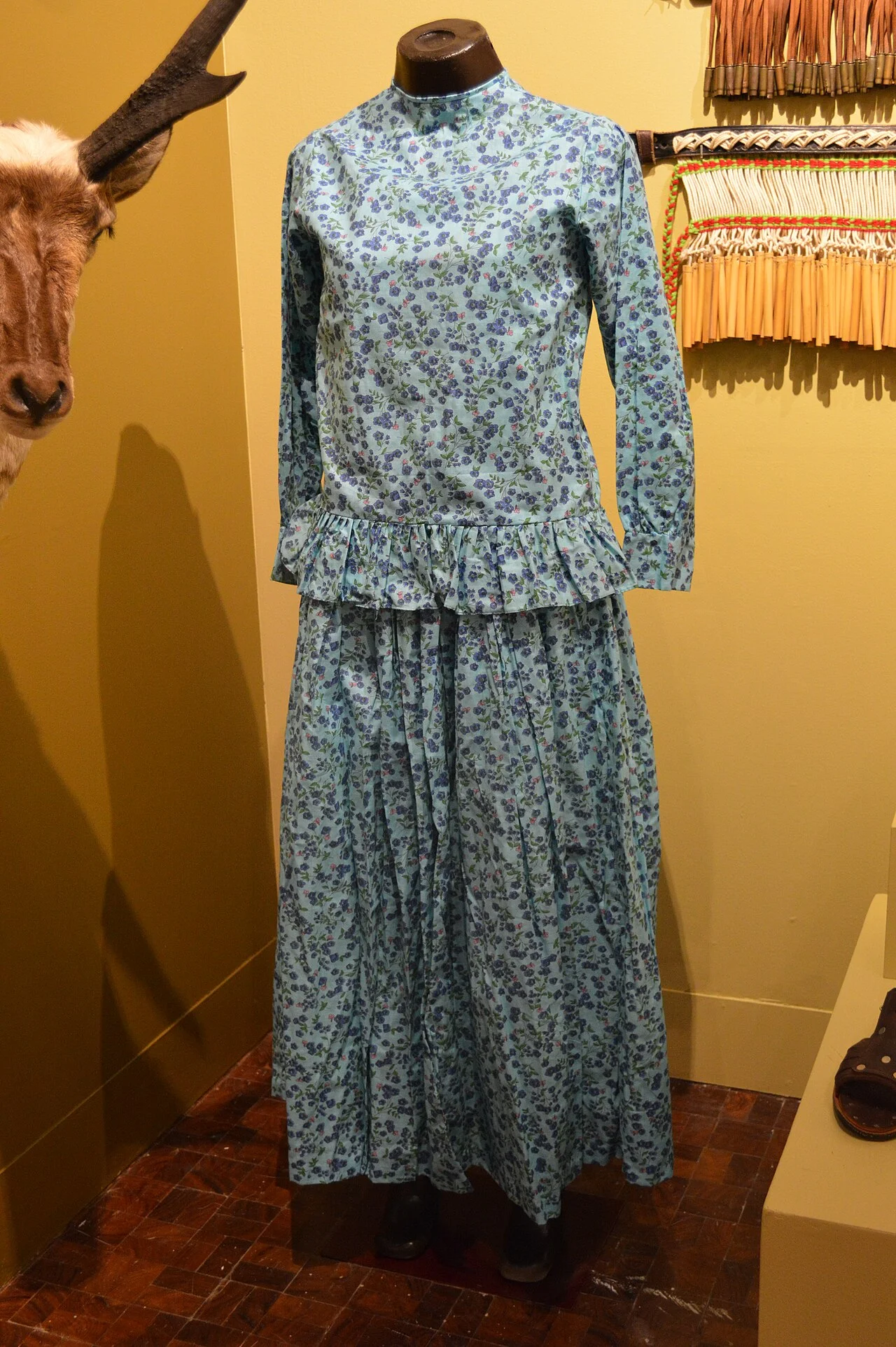 Mayo woman's dress from Sinaloa at the El Norte, su materia, su artesania at the Museo de Arte Popular in Mexico City