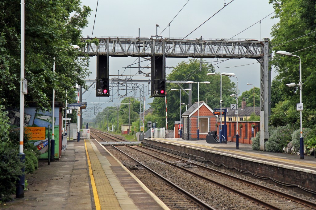 Along platform 1, Alsager railway station