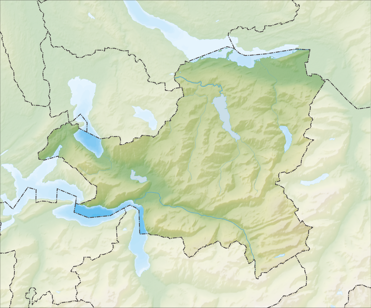Reliefkarte des Kantons Schwyz