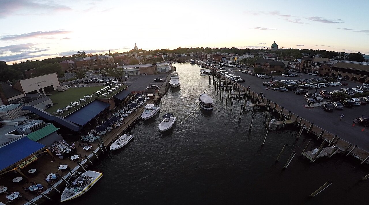 Annapolis Harbor alongside Dock Street by Don Ramey Logan