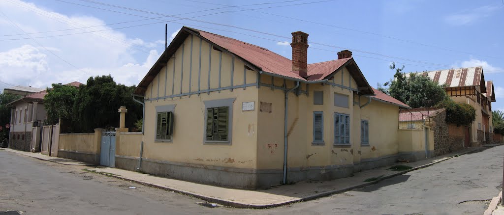 An old house in the European quarter built during Italian Eritrea in the early 19th century in Asmara, Eritrea