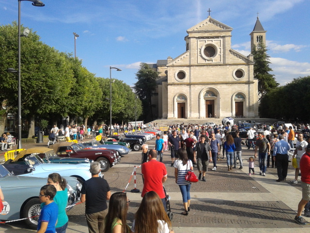 Risorgimento square and the cathedral, Avezzano, Abruzzo, Italy
