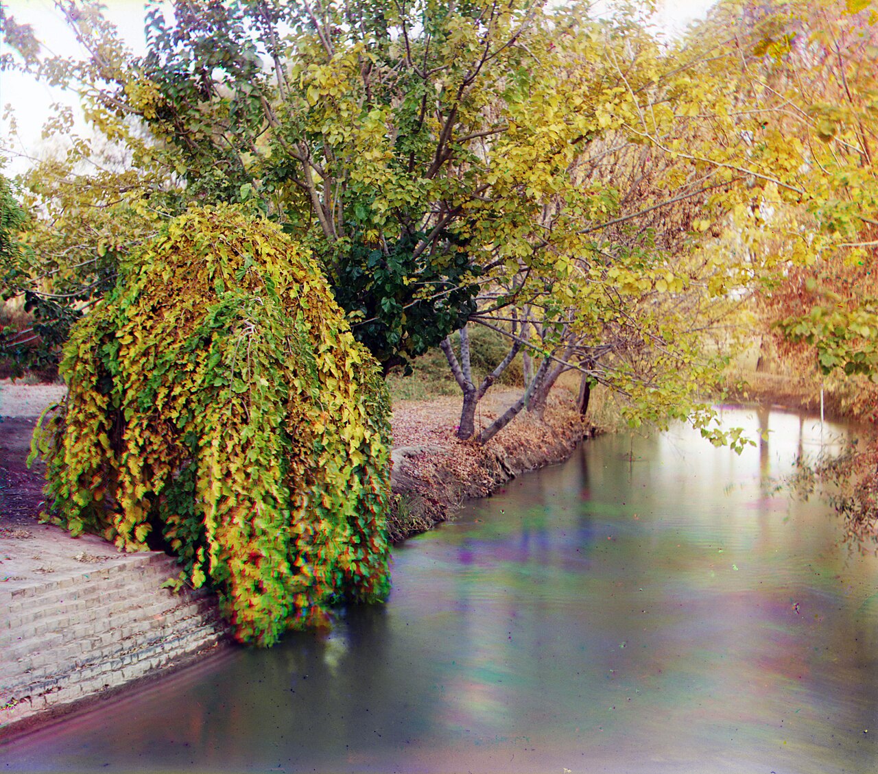 Irrigation canal (aryk) in the Murgab Estate, near Baýramaly, Turkmenistan.
