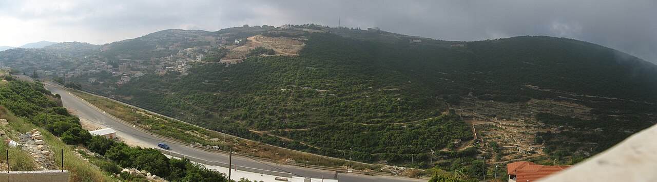 Panorama of the outskirts of the Druze village Beit Jann