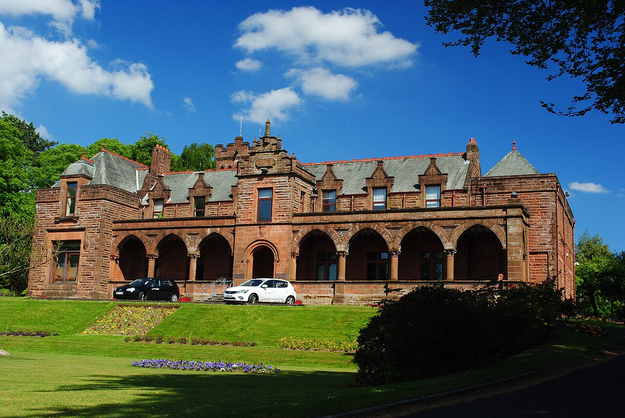 Boclair House, Bearsden, Scotland. Until recently used by East Dunbartonshire Coucil as offices for their Education Department, it is currently (Apr 2015) being converted into a hotel with housing to the rear. Built in 1890 as Buchanan Retreat by three members of the Buchanan family as a retirement home for family members, the house was under-utilised and was subsequently taken over by Bearsden Burgh in 1962.