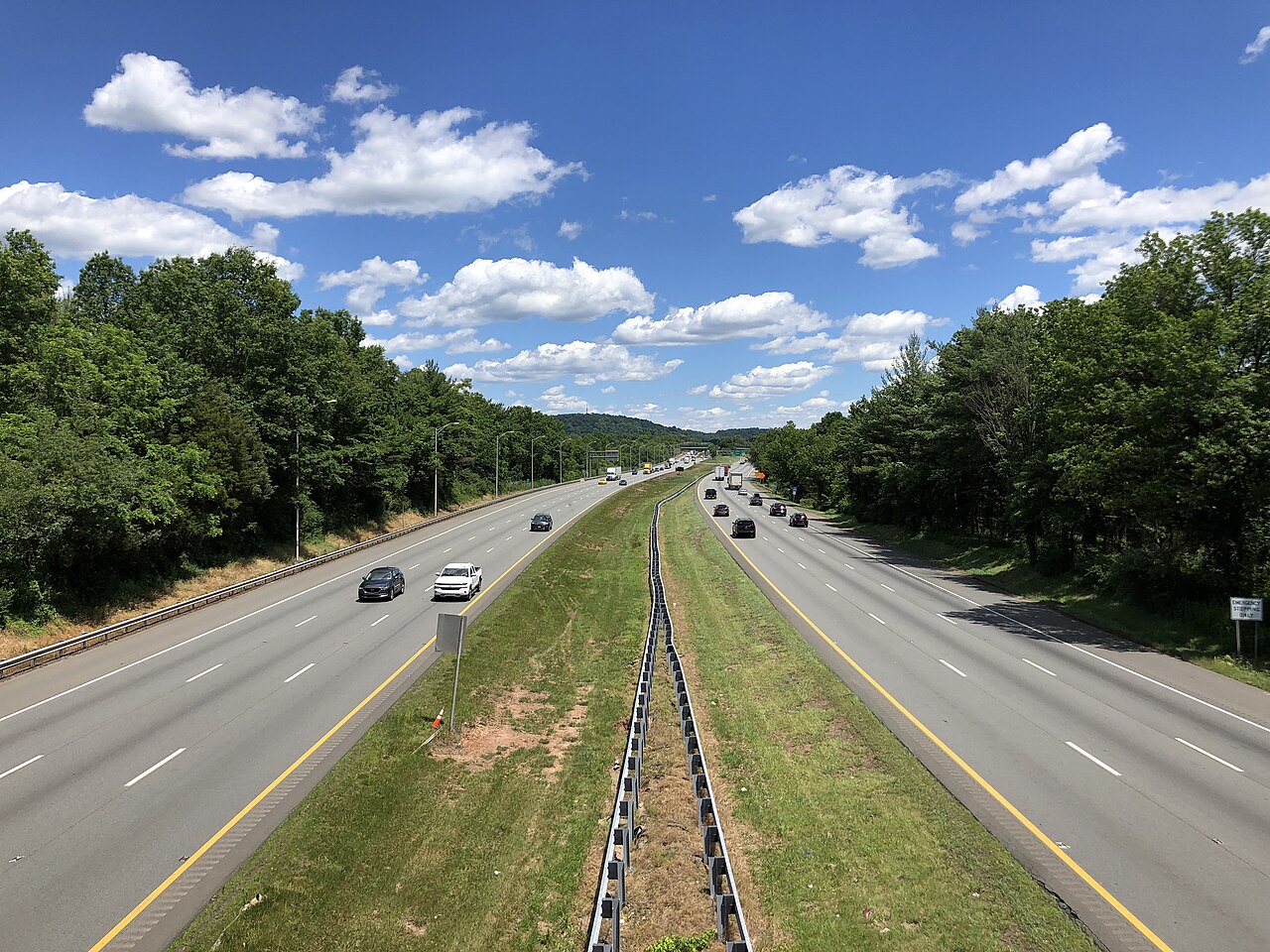 View east along Interstate 78 (Phillipsburg-Newark Expressway) from the overpass for Bunn Road in Bedminster Township, Somerset County, New Jersey