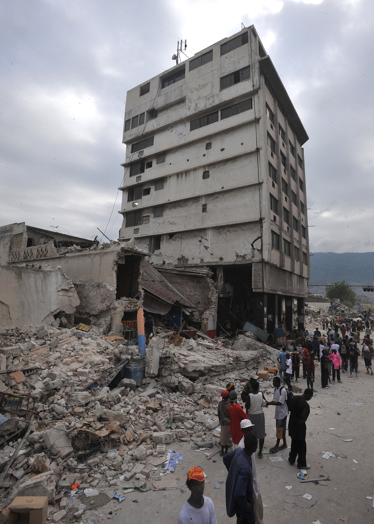 Damaged buildings in the Port-au-Prince neighborhood of Bel-Air, after the 2010 Haiti earthquake.
