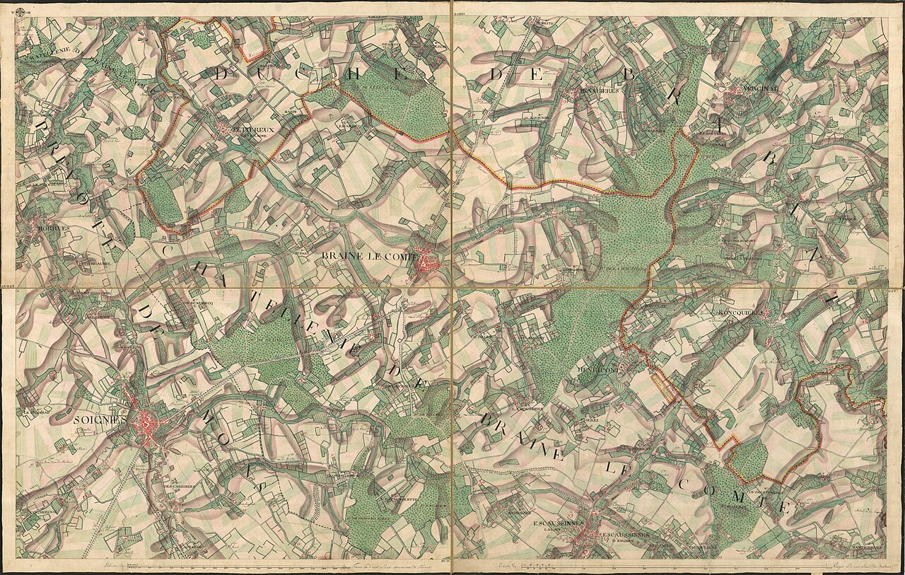 Map sheet by Joseph de Ferraris, Maps and plans department of the Royal Library of Belgium (KBR)