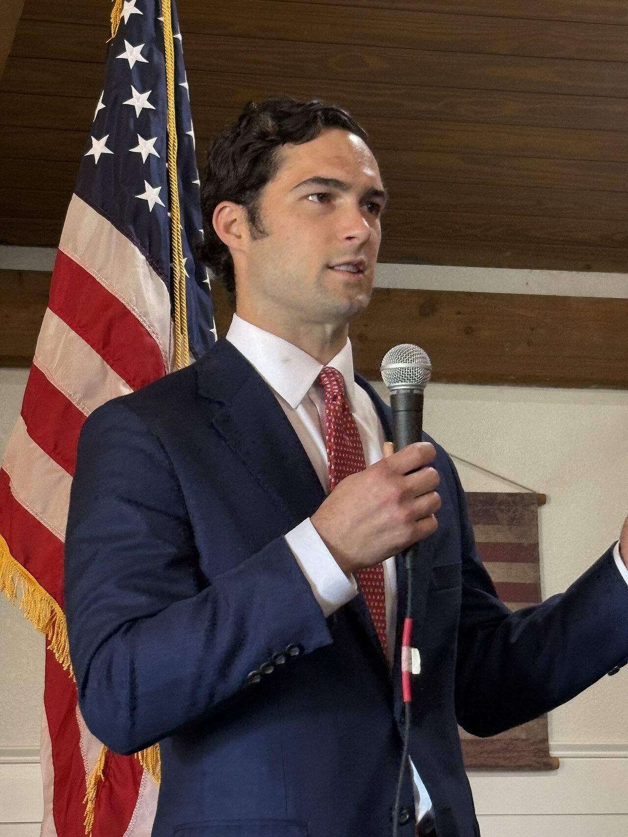 U.S. House Representative Brandon Gill at a town hall meeting in Wise County, Texas.