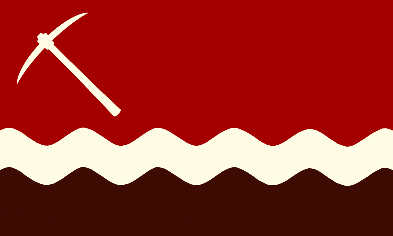 Brownhills was historically part of the ancient parish of Norton Canes in the county of Staffordshire. Brownhills became an Urban District in 1894 before merging with the Aldridge UD in 1966 to form Aldridge-Brownhills UD. It became part of the County Borough of Walsall in 1974.
The flag is based partly on the coat-of-arms of the former Aldridge-Brownhills Urban District Council which you can see here: https://www.heraldry-wiki.com/heraldrywiki/wiki/Aldridge-Brownhills.
It takes the element of the ‘brown hills’ from there. The pickaxe is to represent the area’s connection with mining, as well as the statue of Jigger, the Brownhills Miner.