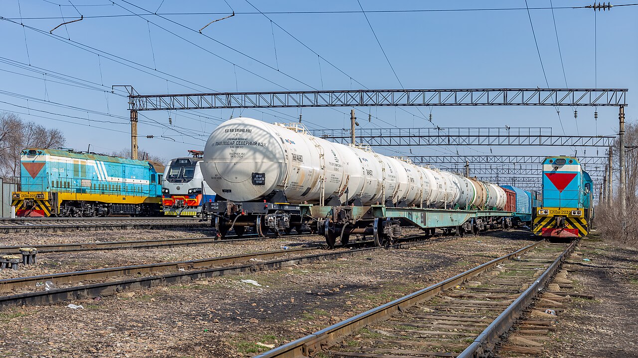 Burundai railway station. Boraldai, Almaty Region, Kazakhstan.