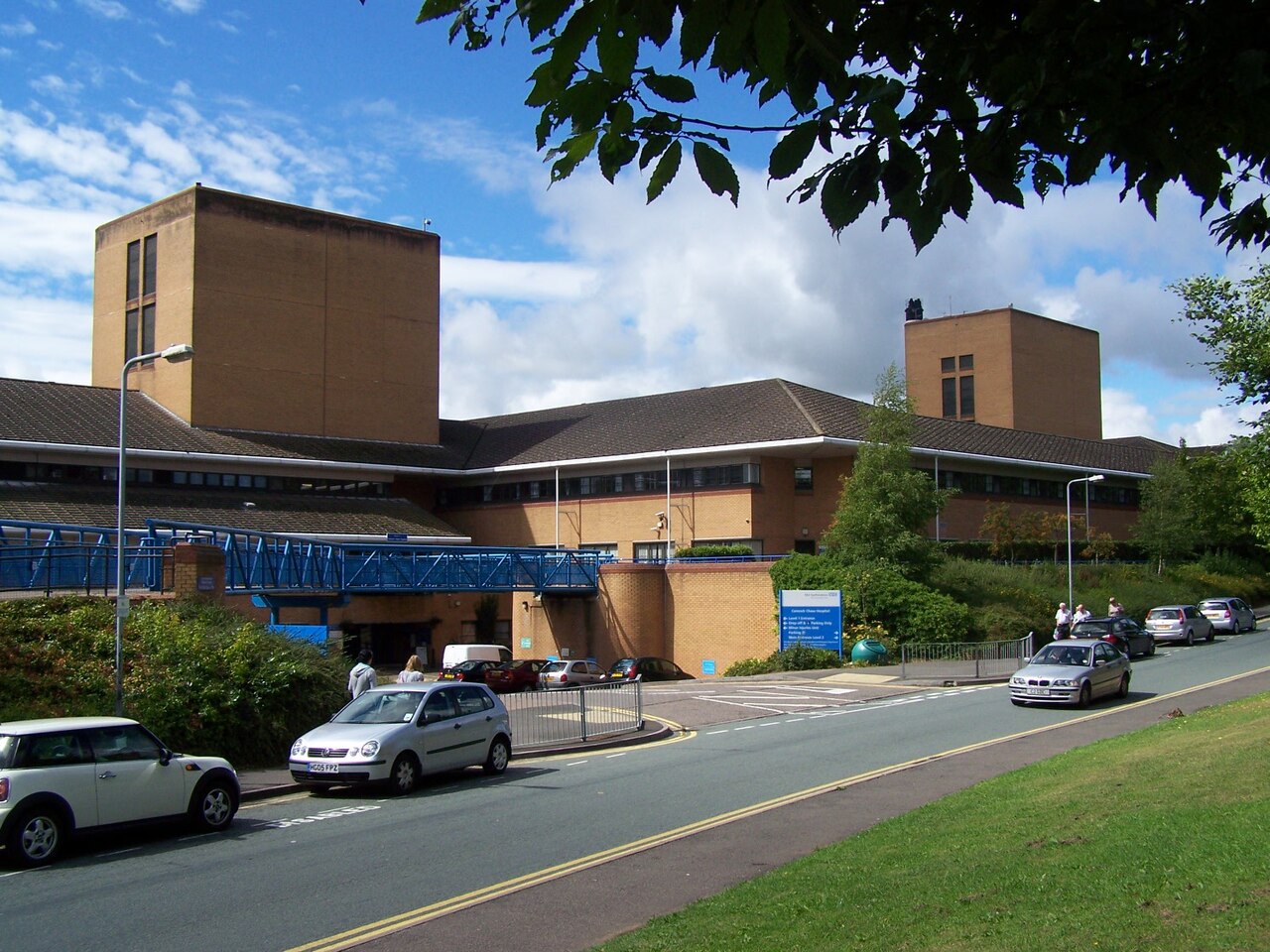 Cannock Chase Hospital, in Cannock, Staffordshire, England. Level 1 entrance and minor injuries entrance. Hospital opened in 1991.