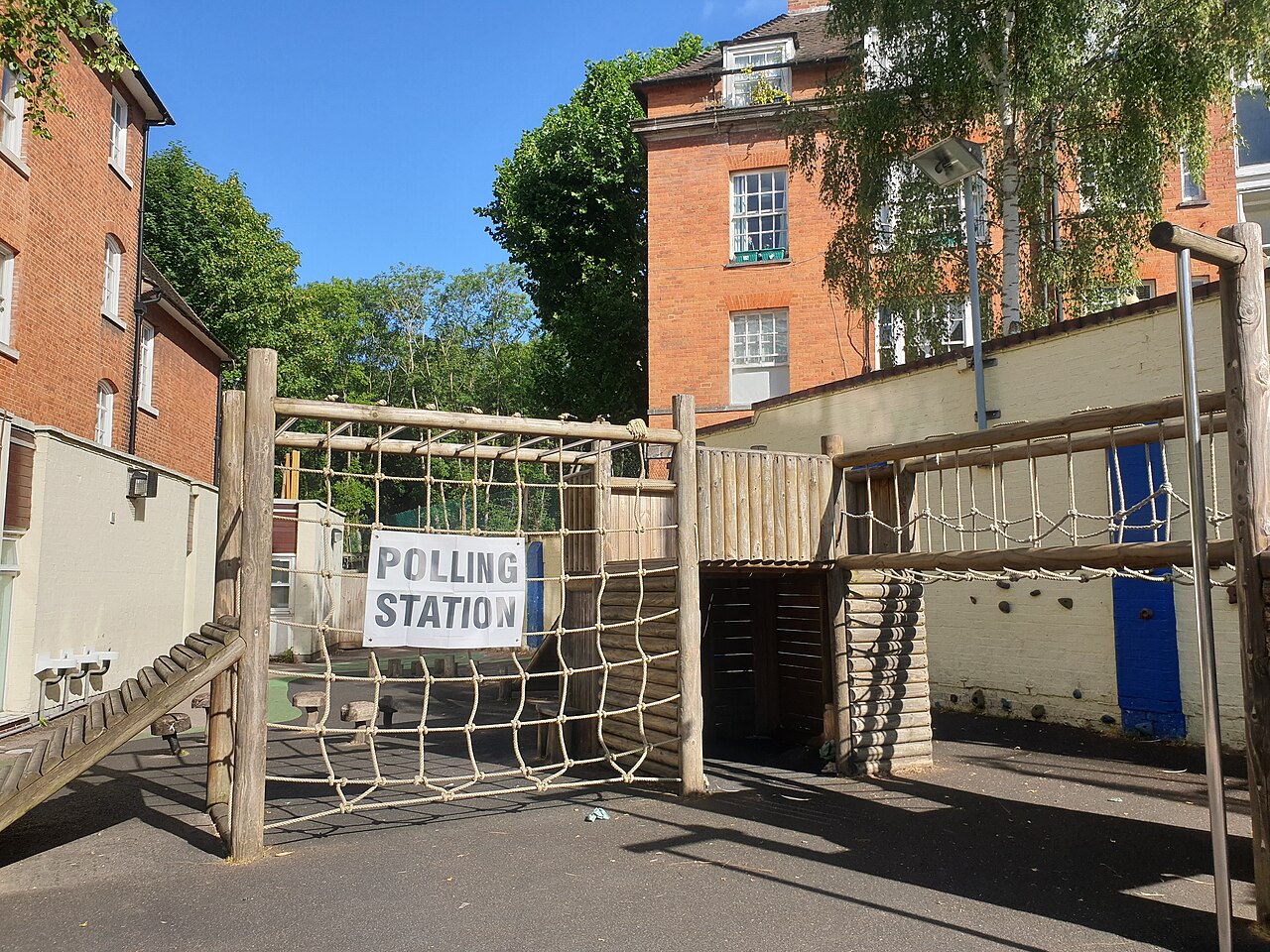 Brookfield Primary School in use as a polling station in the 4 July 2024 UK general election
