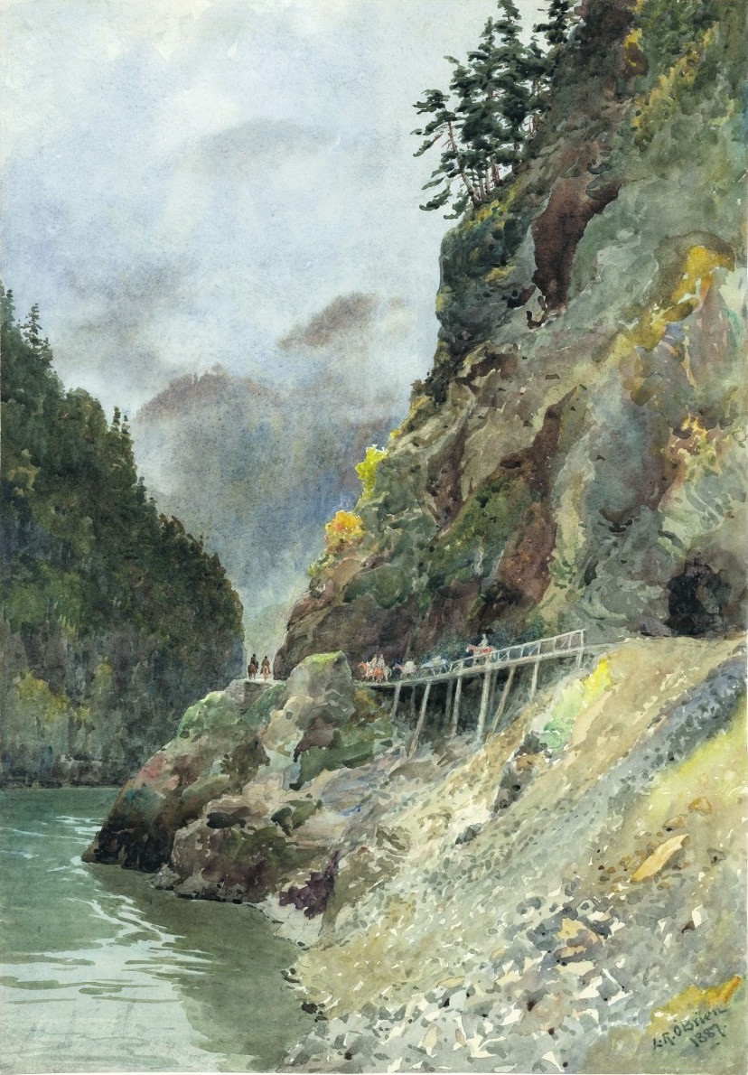 On the Cariboo Road, watercolour over graphite on wove paper