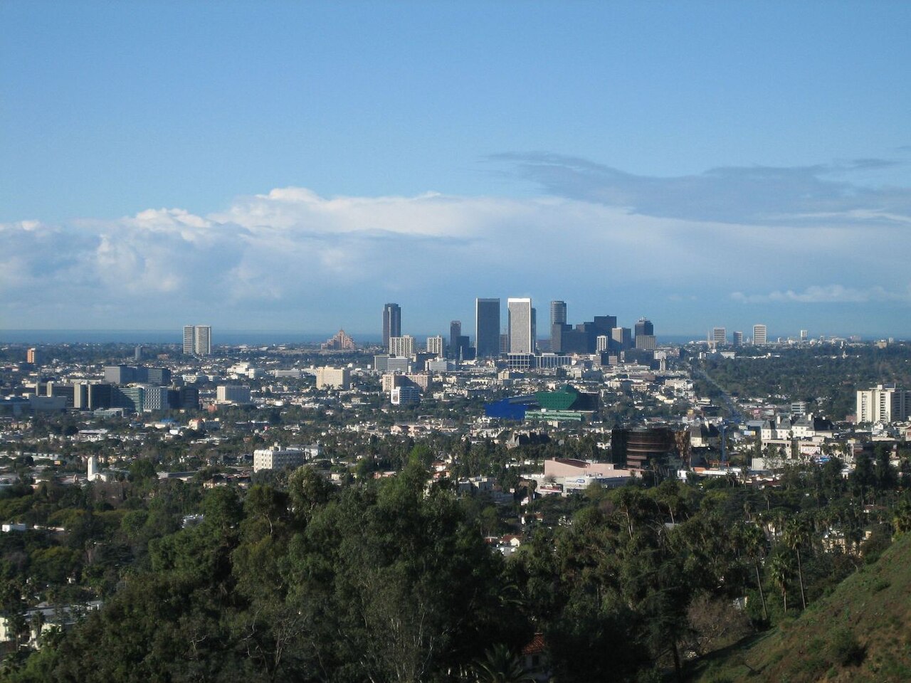 Westside of Los Angeles — seen from Runyon Canyon Park in Los Angeles. 

With the skyline of the Century City neighborhood in LA.
Credits
Photo taken by Alex Shkirenko.