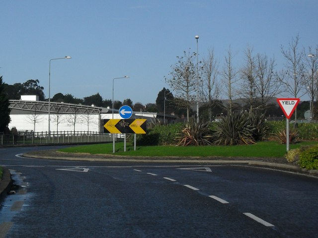 Roundabout at Killincarrig On the Charlesland link road south of Greystones. Townland of Killincarrig.
