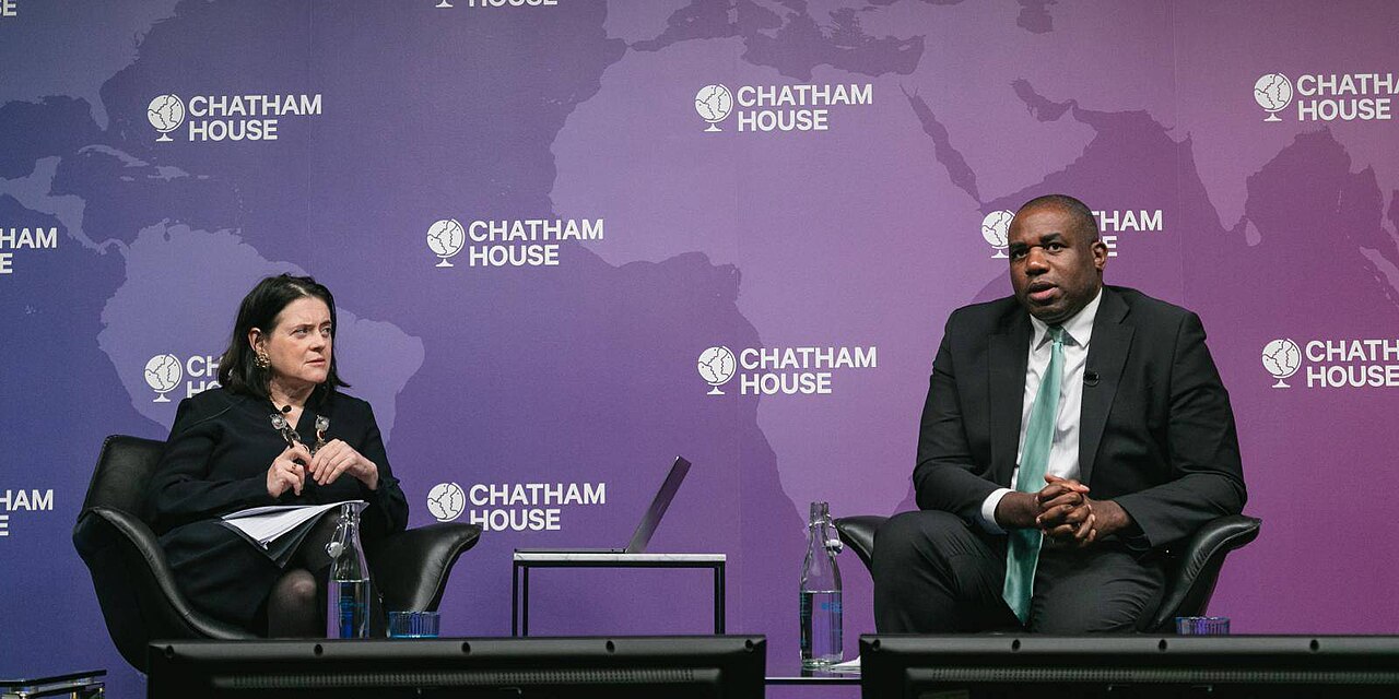 Bronwen Maddox meeting with UK Foreign Secretary David Lammy. Credit: Antonio Olmos