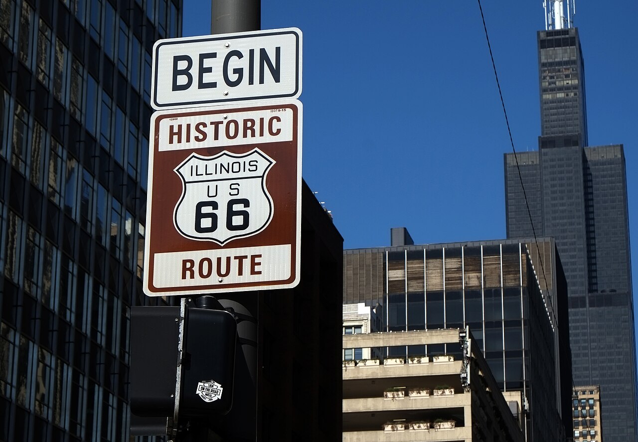 Route 66 begins in Chicago