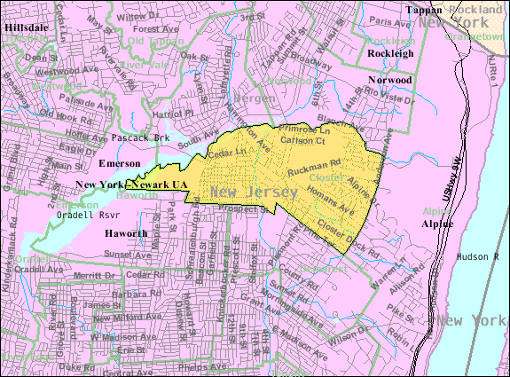 U.S. Census Bureau map of Closter, New Jersey