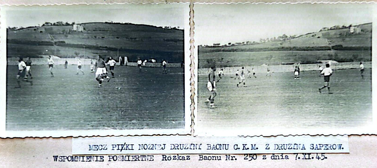 Polish troops playing football in the town of Roseto in November 1945