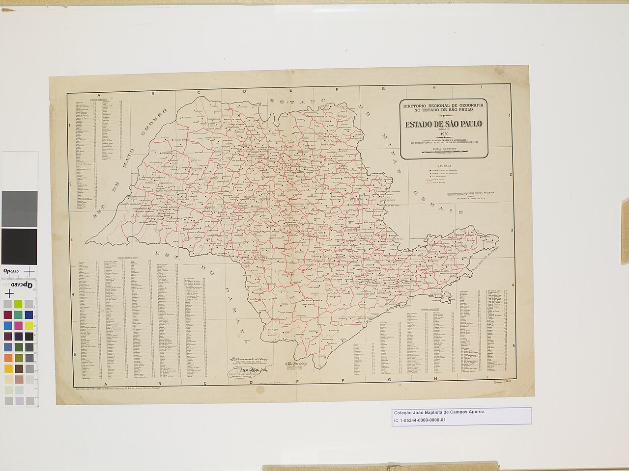 Obra que integra o acervo do Museu Paulista da USP. Coleção João Baptista de Campos Aguirra - Ref. Agente: Diretório Regional de Geografia no Estado de São Paulo e Instituto Geográfico e Geológico de São Paulo. Ipiranga, São Paulo - Biblioteca Nacional do Rio de Janeiro