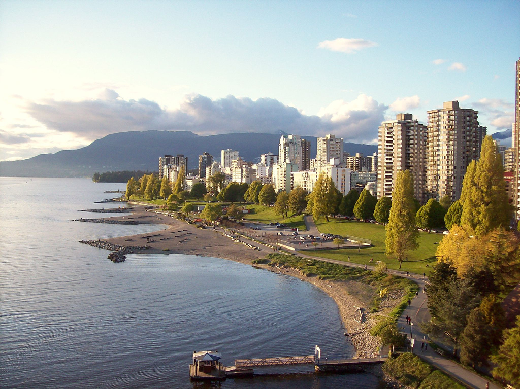 The following is the author's description of the photograph quoted directly from the photograph's Flickr page."Taken this evening from the Burrard Street Bridge"