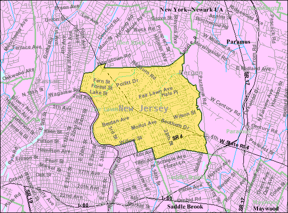U.S. Census Bureau map of Fair Lawn, New Jersey