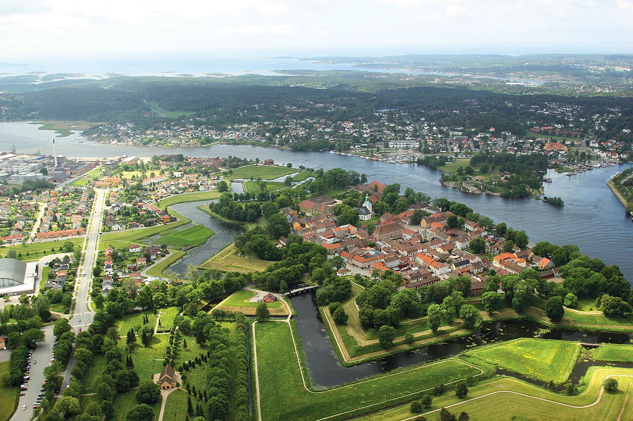 Old town Fredrikstad seen from air.