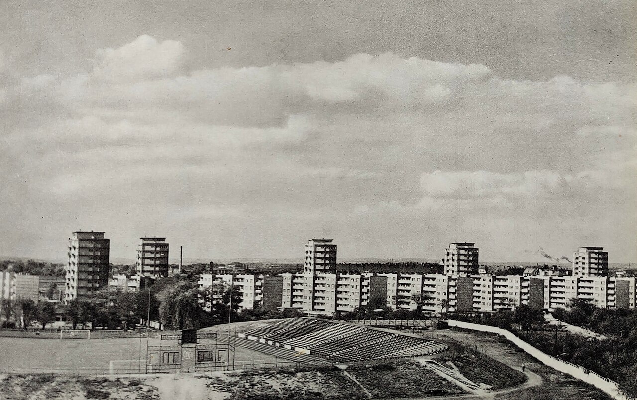 Widok ogolnej dzielnicy Gajowice znajdującej się na południowy zachód od centrum Wrocławia.