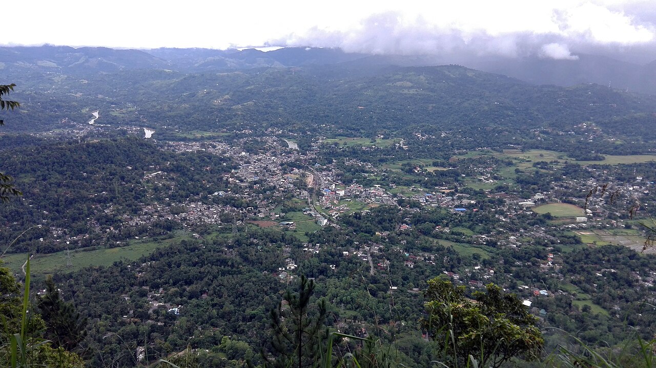 Gampola Town and Mahaweli river. A view from "Ambuluwawa". Gampola - Sri Lanka.