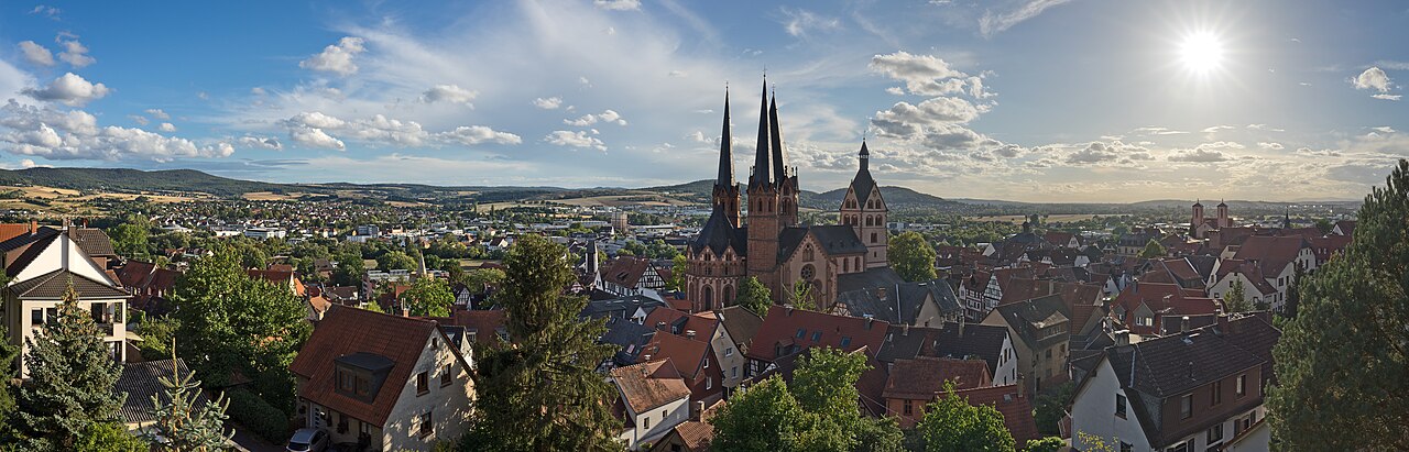 Panoramic view over  Gelnhausen, Hesse, Germany