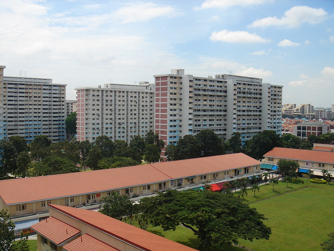 HDB Estate in Eunos, Singapore. It is one of the older estates on the island.