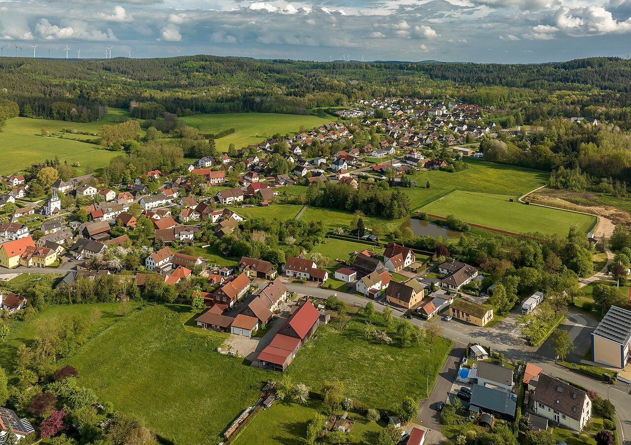 Glashütten near Bayreuth, aerial view