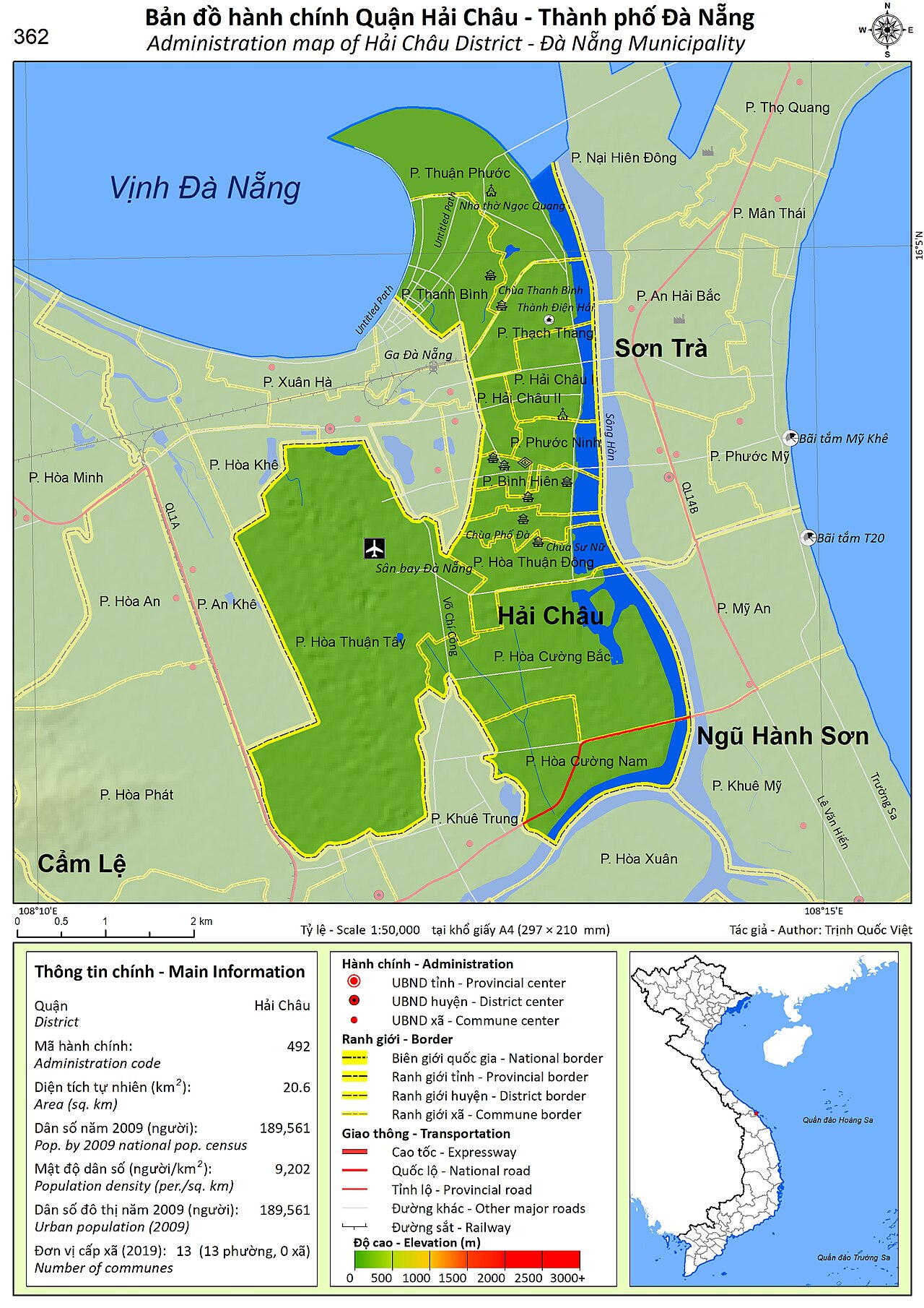 Administration map of Hai Chau District, Danang City
