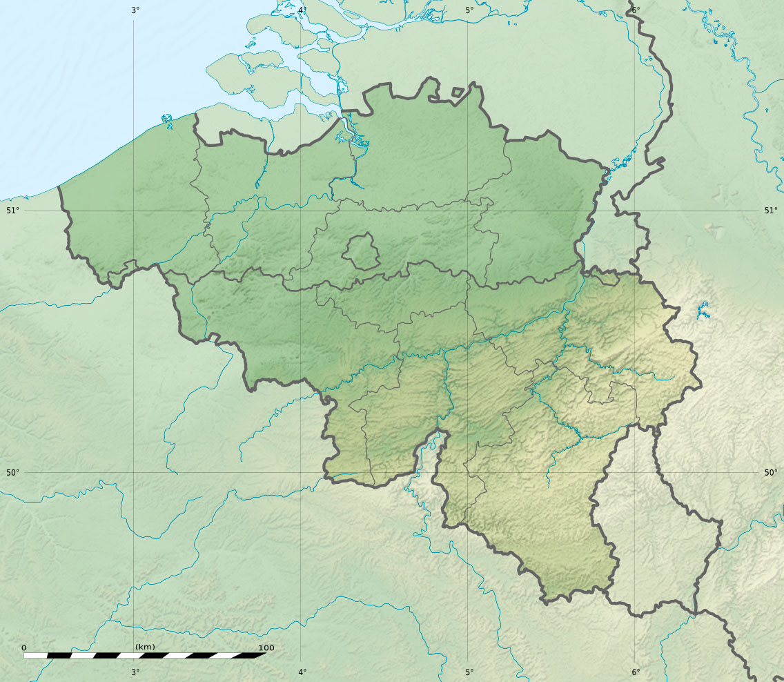 Physical location map of Belgium, for geo-location purposes.