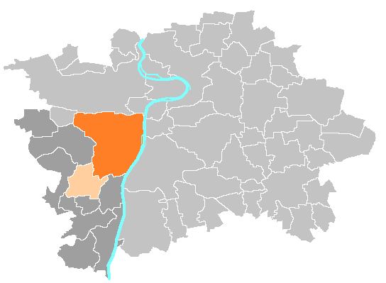 Location map of municipal district and administrative district Prague 5