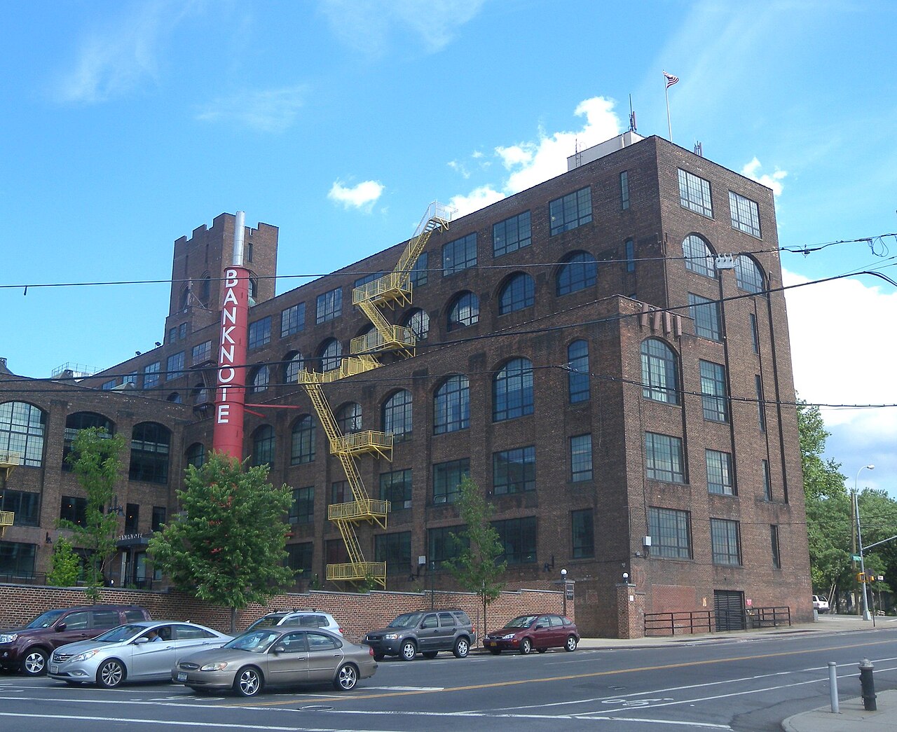 Looking southeast at banknote building on a mostly sunny early afternoon. NYTimes