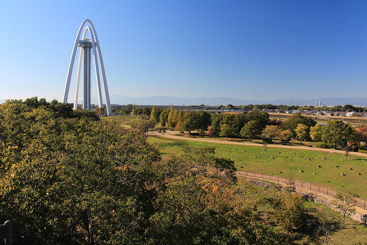 138 Tower Park seen from Jukan Tower in Ichinomiya, Aichi prefecture, Japan.