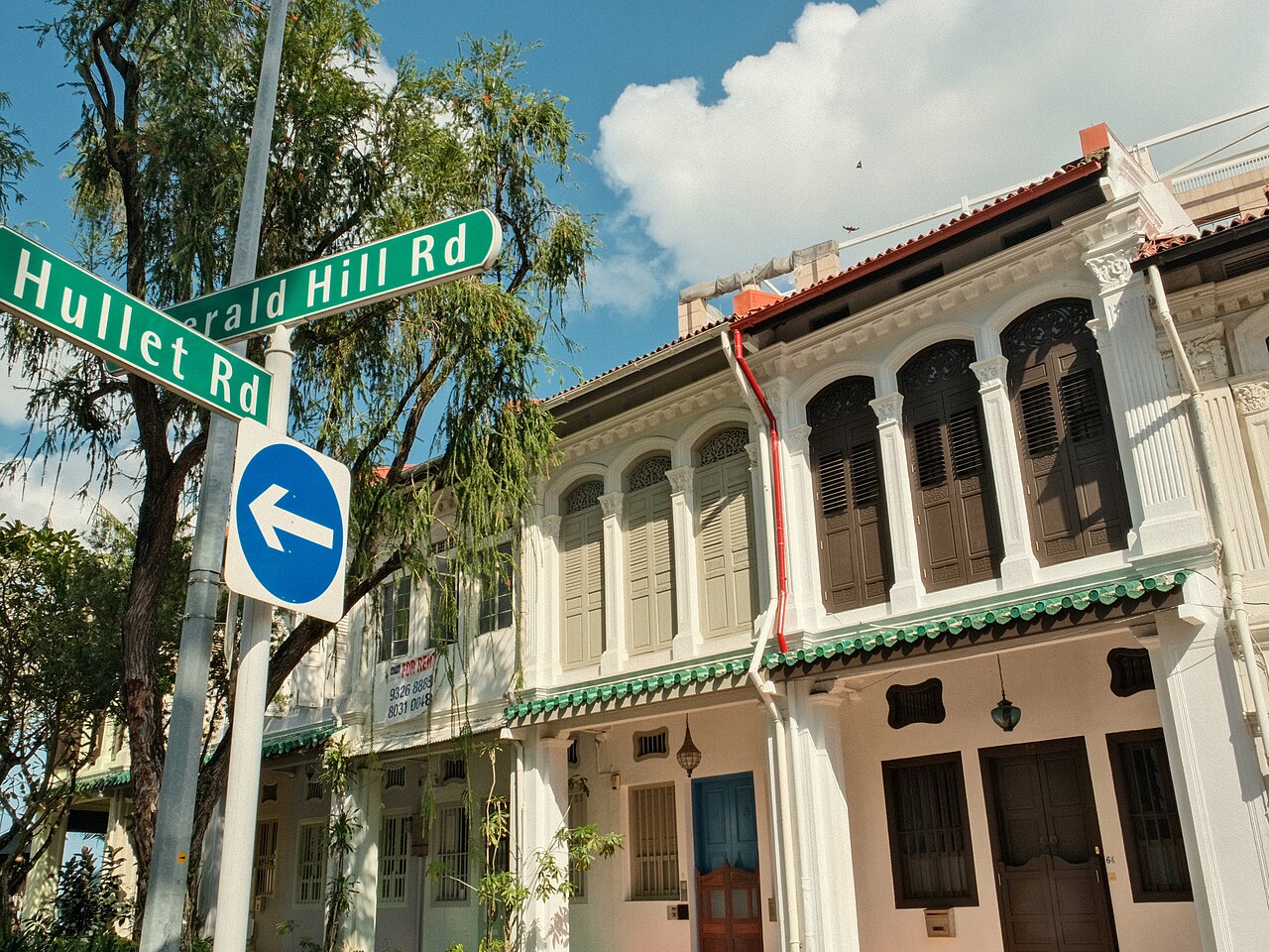 Shophouses along Emerald Hill Road, photographed in January 2025.