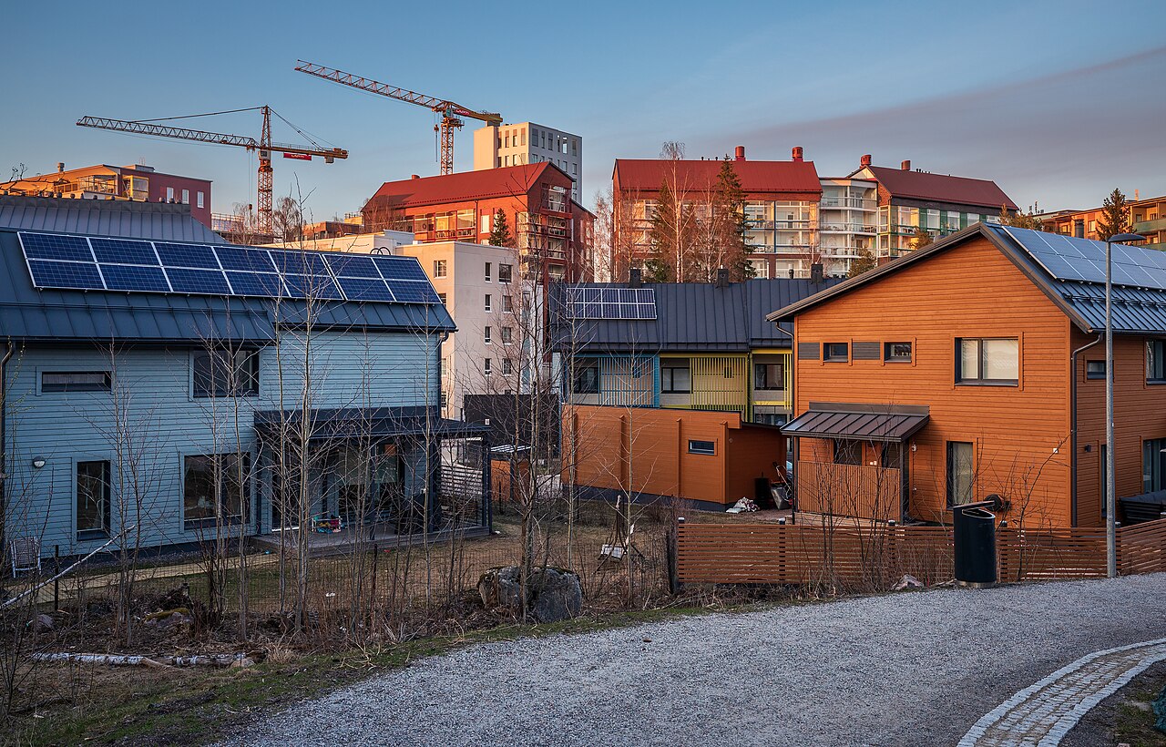 Residential around Haapaperhosenpuisto in Honkasuo, Kaarela, Helsinki, Finland in 2023 April.
