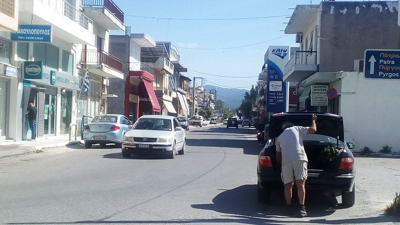 This is a photograph i took of the main road of Kato Achaia.