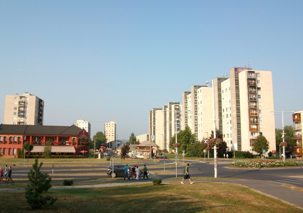 Intersection of Egressy Béni street and Jószerencsét street, Kazincbarcika, Hungary