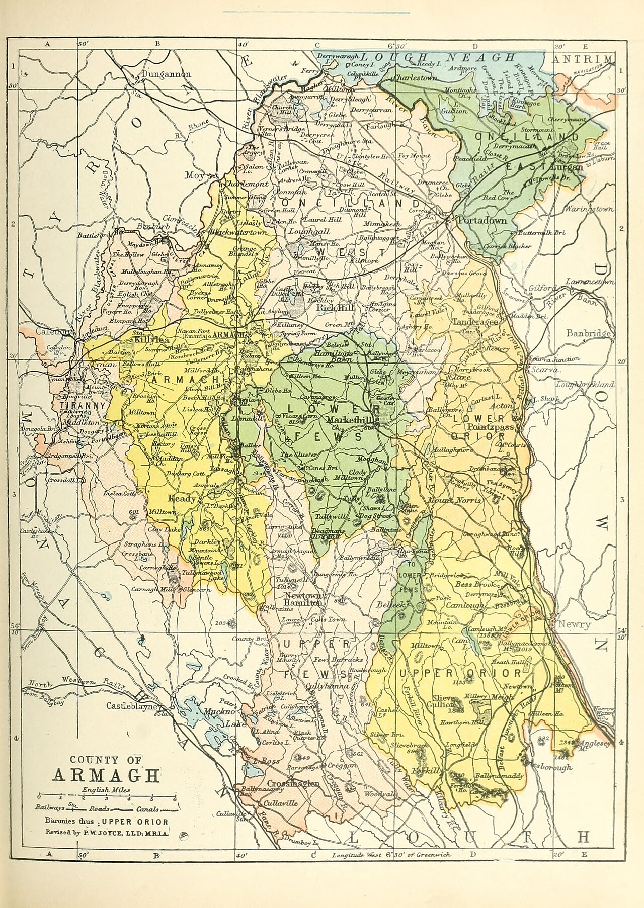 Map of the baronies of County Armagh in Ireland; taken from Atlas and cyclopedia of Ireland, p.36