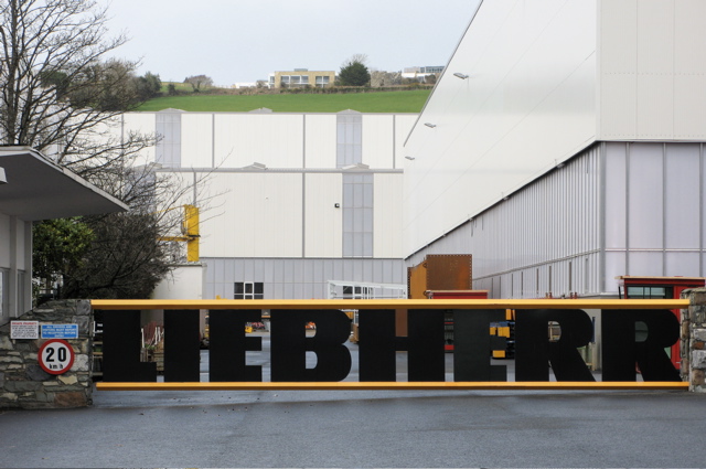 Factory, Gortroe, Killarney, Co. Kerry. The Liebherr crane factory is the biggest employer in the district. There is even a German butcher's shop up the road to go with it. The Aghadoe Heights Hotel 344669 is just in the distance, up behind the factory.