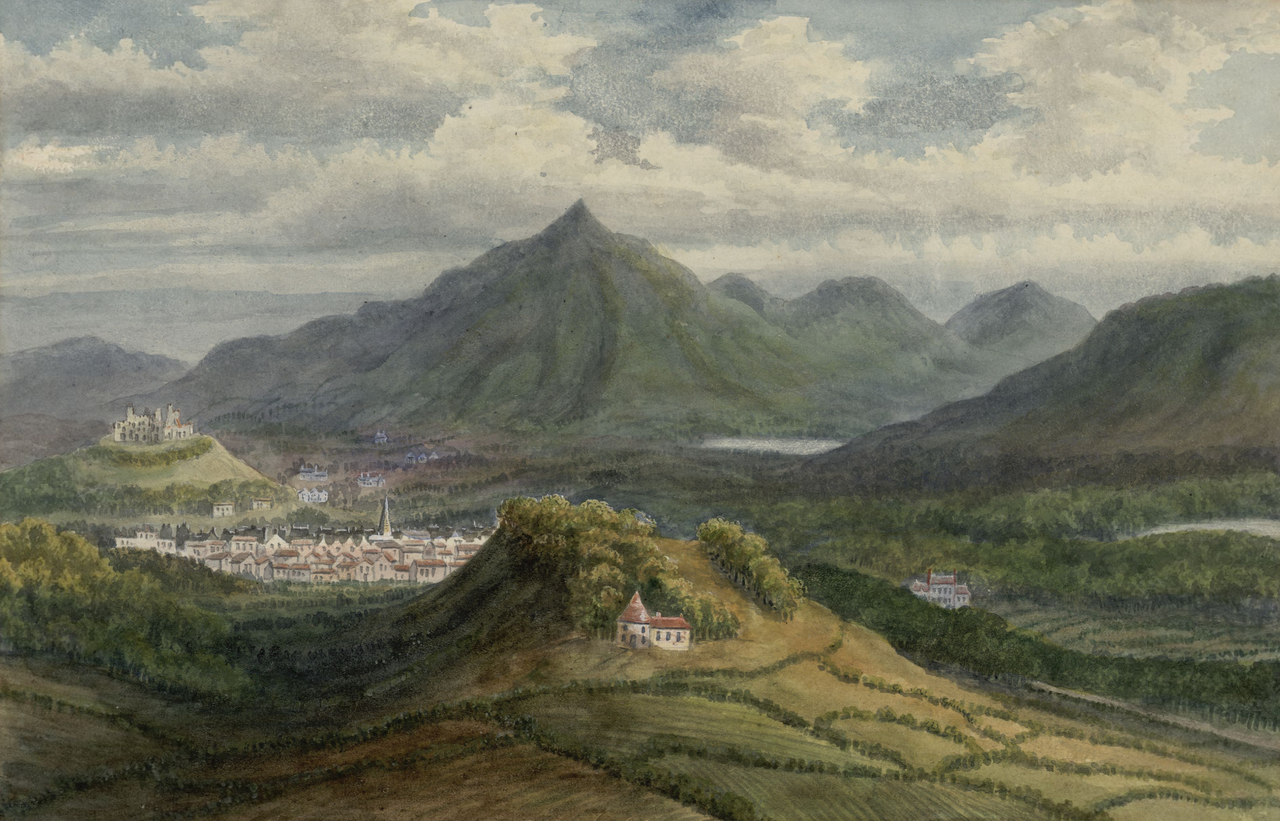 Numerous drawings and landscapes of villages, towns and landmarks in Wales and Ireland. By French artist Alphonse Dousseau.
