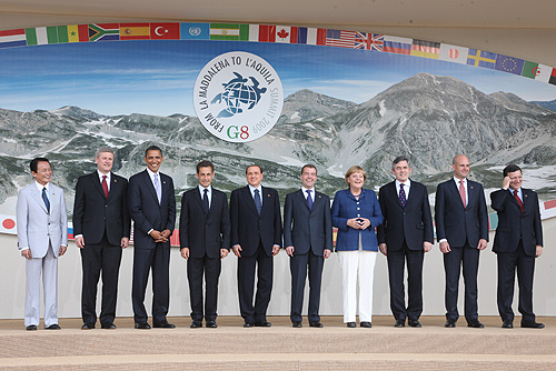 L'AQUILA, ITALY. Before the beginning of G8 summit.