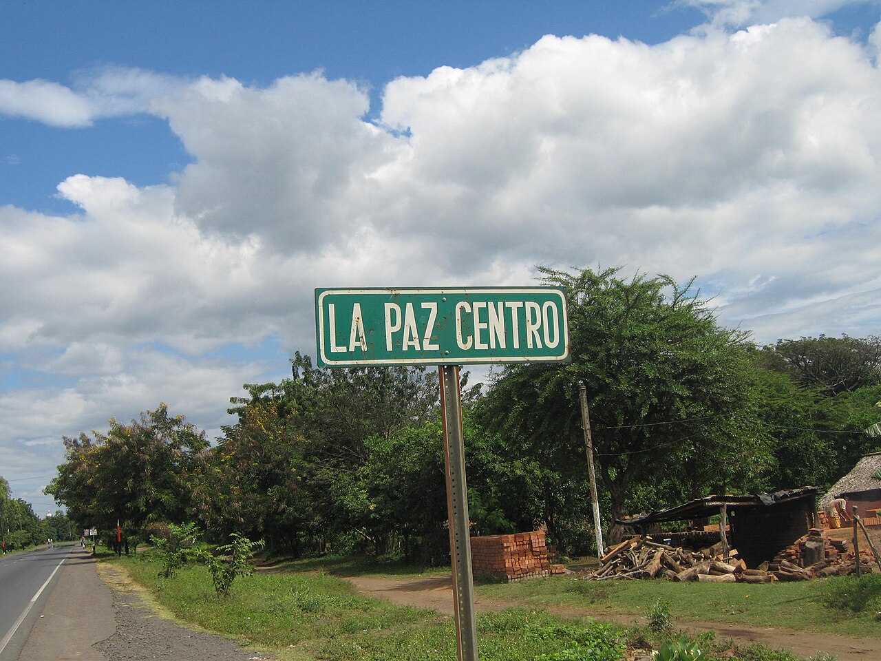 The sign for entering the municipality of La Paz Centro, Nicaragua.